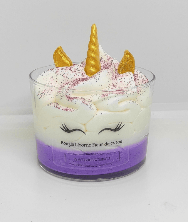 Bougie chantilly Licorne Fleur de coton 